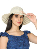 FabSeasons Long Brim Beach and Sun Hat / caps for Women & Girls