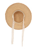 FabSeasons Straw Sun Hat / Caps with long ribbons for Girls & Women