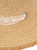 FabSeasons Straw Sun Hat / Caps with long ribbons for Girls & Women