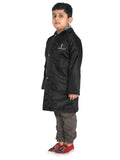 FABSEASONS UNISEX BLACK WATERPROOF LONG - FULL RAINCOAT FOR KIDS WITH HOOD
