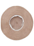 FabSeasons Brown Beach Hat with ribbon