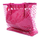 FabSeasons Pink Transparent Printed Large Shoulder Bag