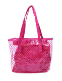 FabSeasons Pink Transparent Printed Large Shoulder Bag