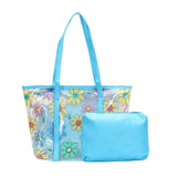 FabSeasons Blue Floral Printed Large Shoulder Bag With Bow