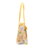 FabSeasons Yellow Floral Printed Large Shoulder Bag With Bow