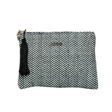 FabSeasons Unisex White-Black Toiletry, Travel ,Cosmetic, Pouch with Sling