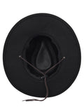 FabSeasons Panama Hat / cap for Men & Women with Drawstring for adjustment, Black