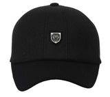 Fabseasons Black Solid Unisex Baseball Cap with Foldable Ear Cover for Winters