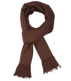 FabSeasons Solid Dark Brown cashmere Scarf