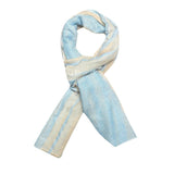 FabSeasons Blue Cream Large Size Striped Polyester Scarf freeshipping - FABSEASONS