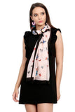 FabSeasons Black Viscose Butterfly Printed Soft & Stylish Scarf freeshipping - FABSEASONS
