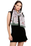 FabSeasons Green Viscose Butterfly Printed Soft & Stylish Scarf freeshipping - FABSEASONS