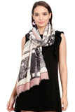 FabSeasons Cotton Pink Viscose Modern Printed Soft & Stylish Scarf