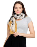 FabSeasons Cotton Yellow Viscose Modern Printed Soft & Stylish Scarf