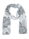FabSeasons Light Green Viscose Butterfly Printed Soft & Stylish Scarf freeshipping - FABSEASONS