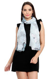 FabSeasons Turqoise Viscose Butterfly Printed Soft & Stylish Scarf