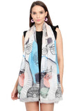 FabSeasons Viscose Abstract Grey Printed Soft & Stylish Scarf freeshipping - FABSEASONS