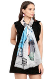 FabSeasons Viscose Abstract Grey Printed Soft & Stylish Scarf