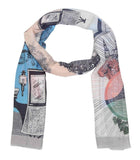 FabSeasons Viscose Abstract Grey Printed Soft & Stylish Scarf