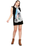 FabSeasons Viscose Abstract Grey Printed Soft & Stylish Scarf freeshipping - FABSEASONS