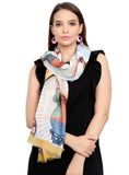 FabSeasons Viscose Abstract Yellow Printed Soft & Stylish Scarf