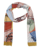 FabSeasons Viscose Abstract Yellow Printed Soft & Stylish Scarf