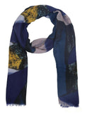 FabSeasons Blue Cotton Viscose Colorful Printed Soft & Stylish Scarf freeshipping - FABSEASONS