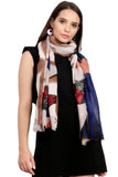FabSeasons Brown Cotton Viscose Colorful Printed Soft & Stylish Scarf freeshipping - FABSEASONS
