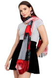 FabSeasons Pink Cotton Viscose Colorful Printed Soft & Stylish Scarf