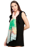 FabSeasons Green Viscose Colorful Floral Printed Soft & Stylish Scarf