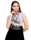 FabSeasons Traditional Blue Viscose Abstract Printed Soft & Stylish Scarf