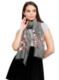 FabSeasons Solid Grey Viscose Stylish Scarf
