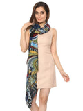 FabSeasons Blue Abstract Traditional Printed Cotton Scarf