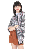 FabSeasons Floral Black Premium Printed Cotton Long Scarves