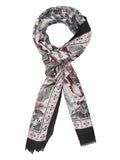 FabSeasons Floral Black Premium Printed Cotton Long Scarves
