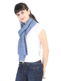 FabSeasons Blue Leaf Printed Cotton Scarf For Women & Girls