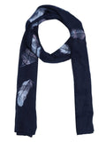 FabSeasons Premium Navy Printed Cotton Scarf for Summer & Winter