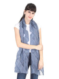 FabSeasons Blue Fancy Striped Viscose Scarf for Ladies
