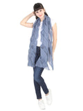 FabSeasons Blue Fancy Striped Viscose Scarf for Ladies