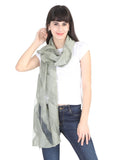 FabSeasons Green Fancy Striped Viscose Scarf for Ladies