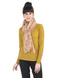 FabSeasons Khaki Fancy Striped Viscose Scarf for Ladies