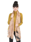 FabSeasons Khaki Fancy Striped Viscose Scarf for Ladies