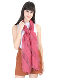 FabSeasons Maroon Fancy Striped Viscose Scarf for Ladies