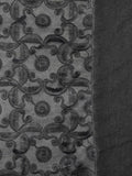 FabSeasons Black Cotton Stylish Scarves with Embroidery for Women