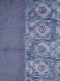 FabSeasons Blue Cotton Stylish Scarves with Embroidery for Women