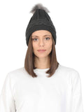 FabSeasons Acrylic Grey Woolen Winter skull cap for Girls & Women