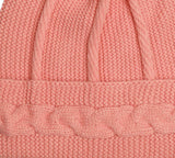 FabSeasons Acrylic Pink Woolen Winter skull cap for Girls & Women