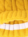 FabSeasons Winter Yellow skull cap with Pom-Pom & a Detachable Curly shaped Wig for Girls & Women