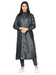 FabSeasons Waterproof Long / Full Raincoat for women with adjustable Hood and Reflector at back for Night visibility. Pack contains Top and Storage Bag