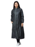 FabSeasons Waterproof Long / Full Raincoat for women with adjustable Hood and Reflector at back for Night visibility. Pack contains Top and Storage Bag